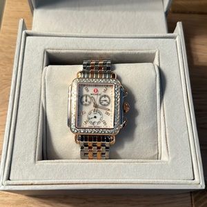 MICHELE DECO SIGNATURE DIAMOND TWO-TONE WOMEN'S FASHION WATCH